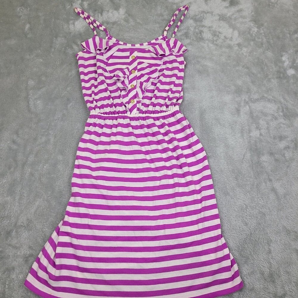 Lilly Pulitzer Pansy Purple Striped Spaghetti Strap Sun Dress Size XS Women's‎